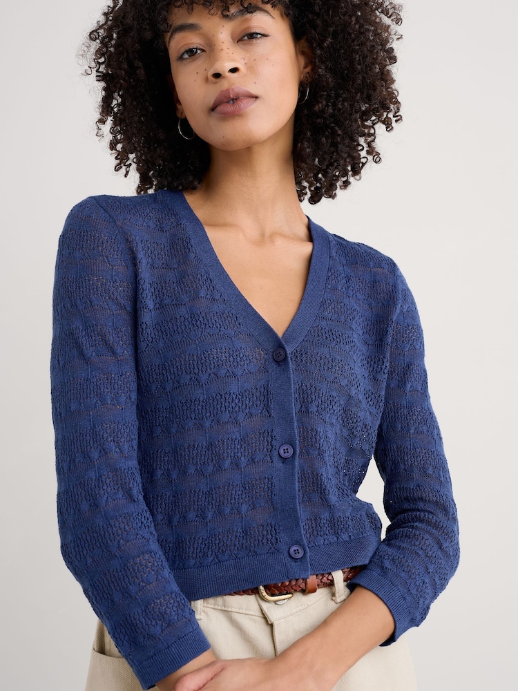 Seasalt Cornwall Blue Sweet Day 100% Cotton Cardigan - Image 1 of 5