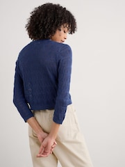 Seasalt Cornwall Blue Sweet Day 100% Cotton Cardigan - Image 2 of 5
