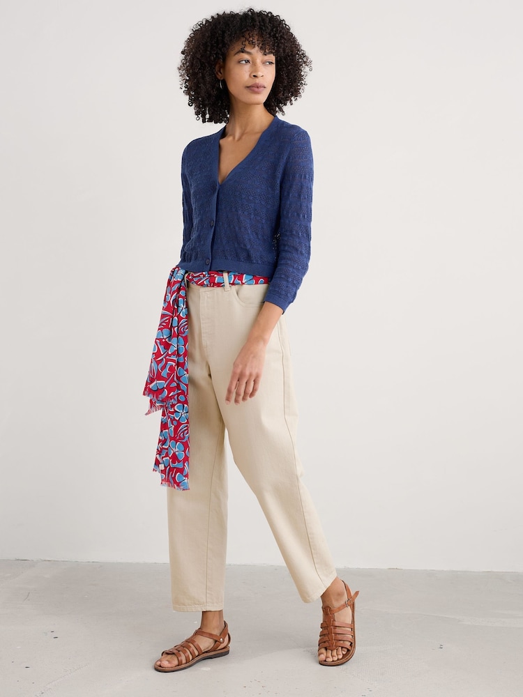 Seasalt Cornwall Blue Sweet Day 100% Cotton Cardigan - Image 3 of 5