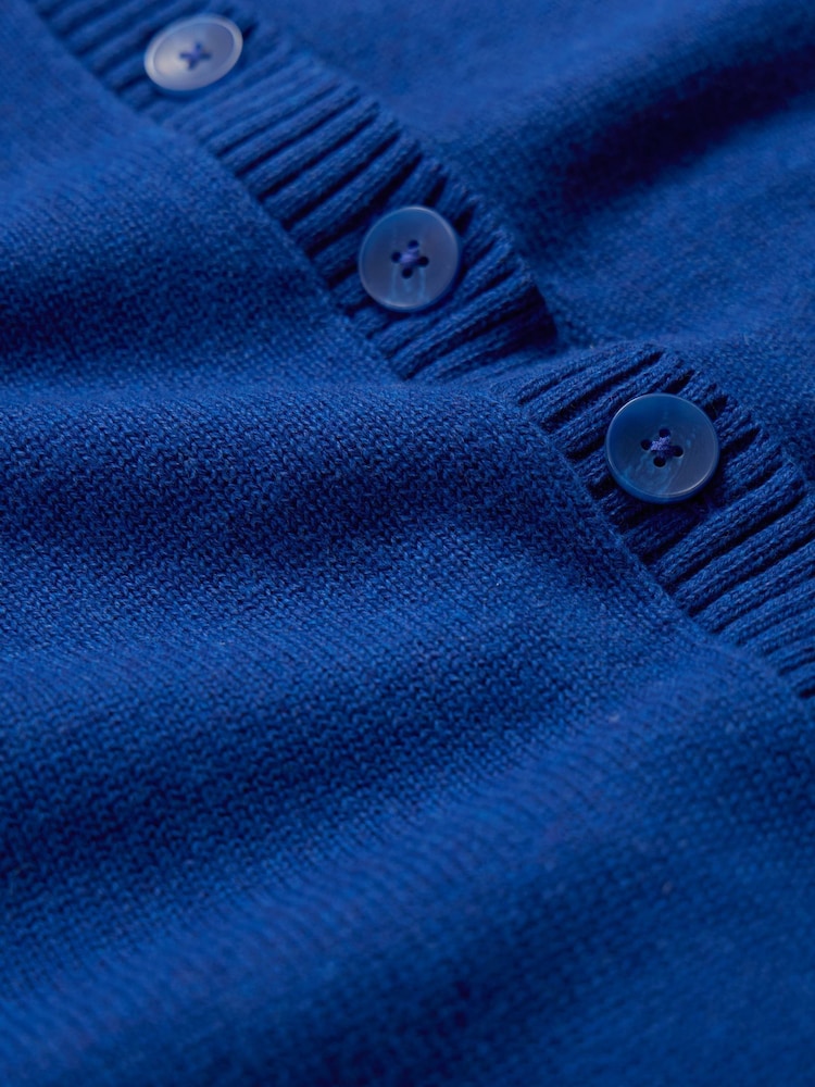 Seasalt Cornwall Blue Gillan Creek 100% Cotton Short-Sleeve Cardigan - Image 5 of 5