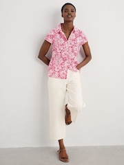 Seasalt Cornwall Pink Rushmaker Short Sleeve 100% Cotton Shirt - Image 1 of 5