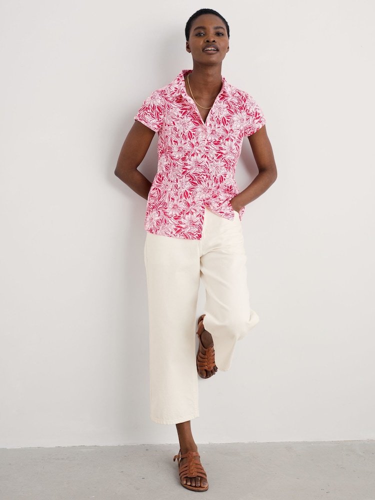 Seasalt Cornwall Pink Rushmaker Short Sleeve 100% Cotton Shirt - Image 1 of 5