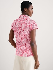 Seasalt Cornwall Pink Rushmaker Short Sleeve 100% Cotton Shirt - Image 2 of 5