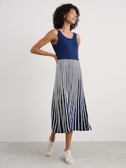 Seasalt Cornwall Blue Sunlight Knitted Summer Dress - Image 1 of 5