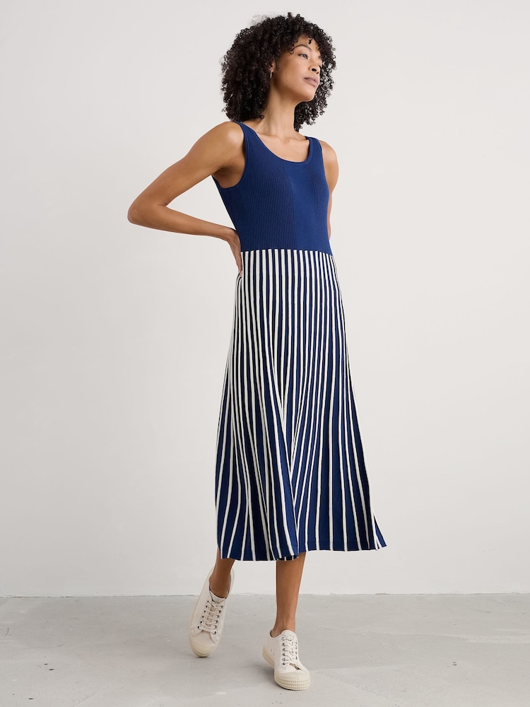 Seasalt Cornwall Blue Sunlight Knitted Summer Dress - Image 1 of 5