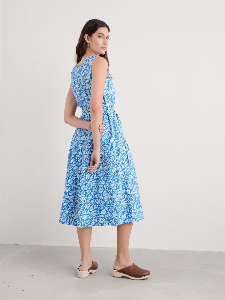Seasalt Cornwall Blue Tall Petite Belle Fit-and-flare Midi 100% Cotton Dress - Image 2 of 5 Seasalt Cornwall Blue Tall Petite Belle Fit-and-flare Midi 100% Cotton Dress - Image 2 of 5