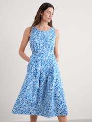 Blau - Seasalt Cornwall Petite Belle Fit-and-flare Midi 100% Cotton Dress - Bild 3 von 5