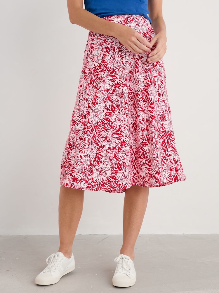 Seasalt Cornwall Red Rose A-Line Skirt - Image 1 of 5
