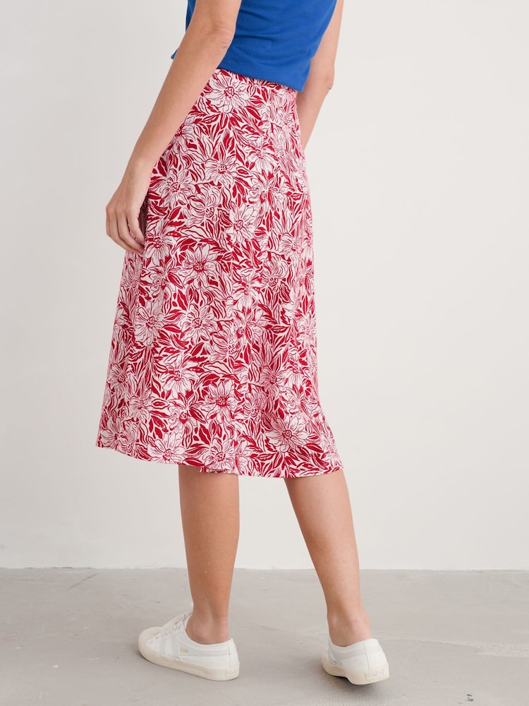 Seasalt Cornwall Red Rose A-Line Skirt - Image 2 of 5