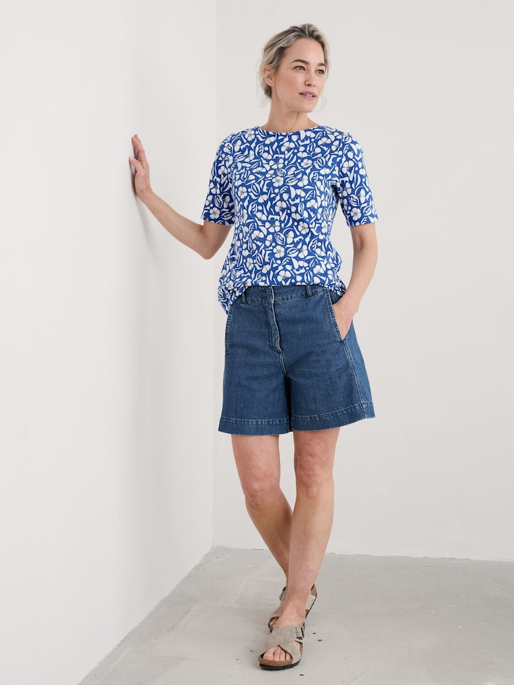Azul - Camiseta de algodón 100 % con estampado Poisson de Seasalt Cornwall - Imagen 1 de 5