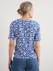 Azul - Camiseta de algodón 100 % con estampado Poisson de Seasalt Cornwall - Imagen 2 de 5