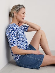Azul - Camiseta de algodón 100 % con estampado Poisson de Seasalt Cornwall - Imagen 3 de 5