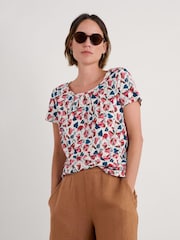 Seasalt Cornwall Light Pink Light Pink Appletree Keyhole Detail T-Shirt - Image 1 of 5