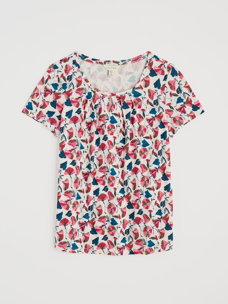 Seasalt Cornwall Light Pink Light Pink Appletree Keyhole Detail T-Shirt - Image 4 of 5