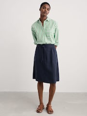 Seasalt Cornwall Blue Pepper Moth 100% Linen Skirt - Image 1 of 5
