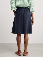 Seasalt Cornwall Blue Pepper Moth 100% Linen Skirt - Image 2 of 5