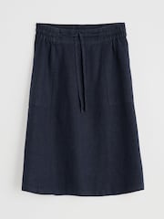 Seasalt Cornwall Blue Pepper Moth 100% Linen Skirt - Image 4 of 5