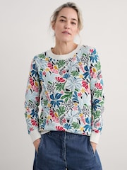 Seasalt Cornwall Black Bright Wave Printed 100% Cotton Sweatshirt - Image 1 of 5