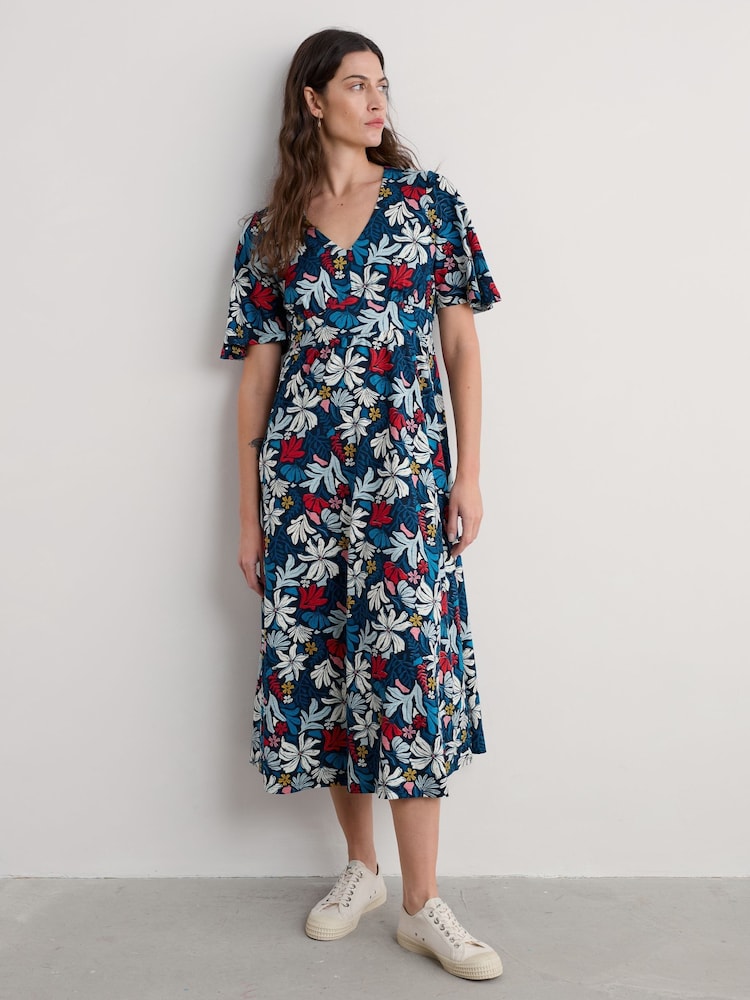 Seasalt Cornwall Blue Petite Petite Chateaux Half Sleeve Maxi 100% Cotton Dress - Image 1 of 5 Seasalt Cornwall Blue Petite Petite Chateaux Half Sleeve Maxi 100% Cotton Dress - Image 1 of 5