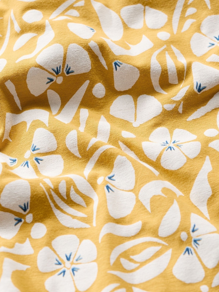 Seasalt Cornwall Yellow Ready Sail Printed Jersey Midi Skirt - Image 5 of 5