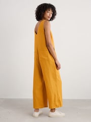 Seasalt Cornwall Yellow Salt Air 100% Linen Jumpsuit - Image 1 of 5