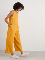 Seasalt Cornwall Yellow Salt Air 100% Linen Jumpsuit - Image 2 of 5