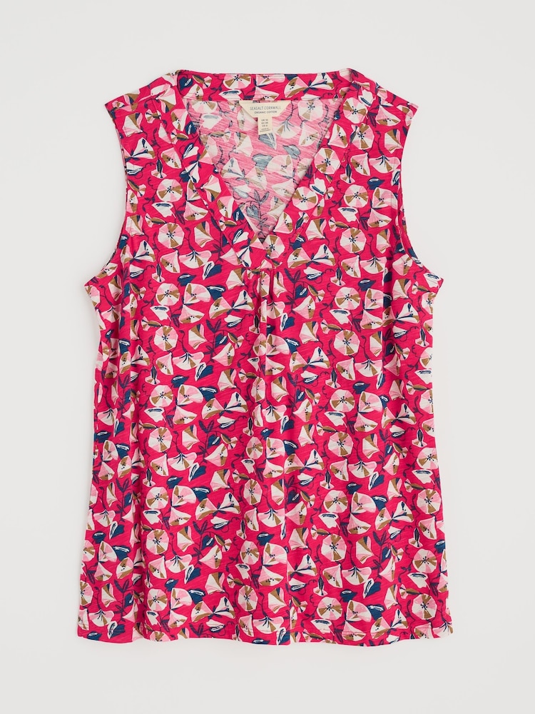 Seasalt Cornwall Red Achilla V-Neck 100% Cotton Vest - Image 4 of 5