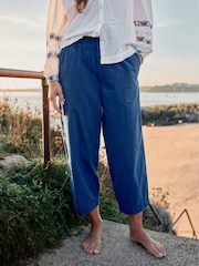 Seasalt Cornwall Blue Sequence 100% Cotton Trousers - Image 1 of 7