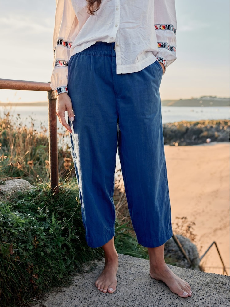 Seasalt Cornwall Blue Sequence 100% Cotton Trousers - Image 1 of 7 Seasalt Cornwall Blue Sequence 100% Cotton Trousers - Image 1 of 7