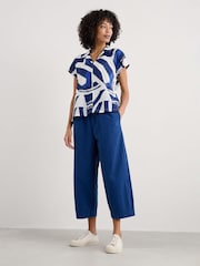 Seasalt Cornwall Blue Sequence 100% Cotton Trousers - Image 4 of 7