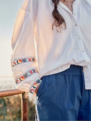 Seasalt Cornwall Blue Sequence 100% Cotton Trousers - Image 5 of 7
