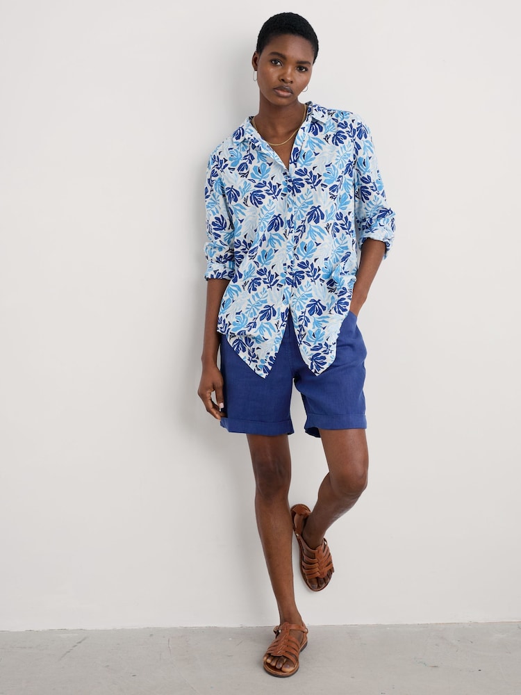 Seasalt Cornwall Blue Wren Flutter Longline Shirt - Image 1 of 5 Seasalt Cornwall Blue Wren Flutter Longline Shirt - Image 1 of 5