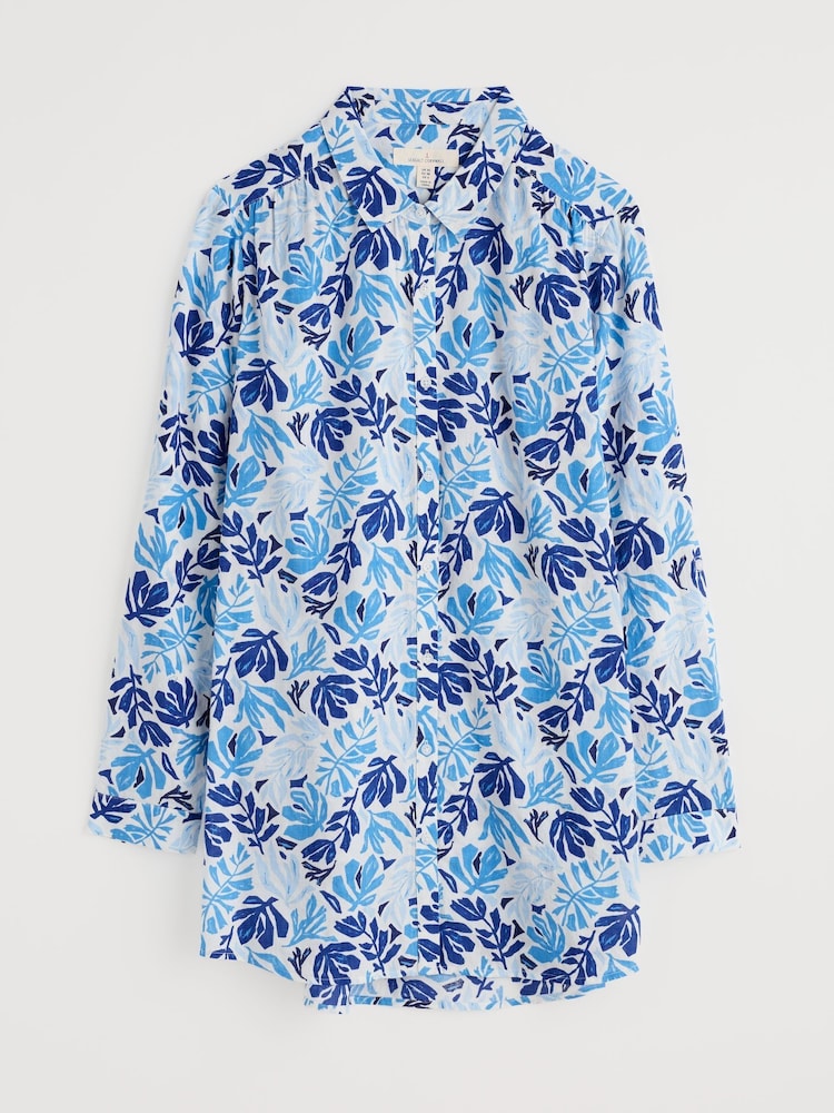 Seasalt Cornwall Blue Wren Flutter Longline Shirt - Image 4 of 5
