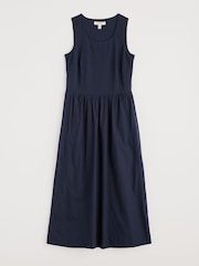 Seasalt Cornwall Blue Petite Petite Madder Jersey Woven Mix Sleeveless Dress - Image 4 of 5
