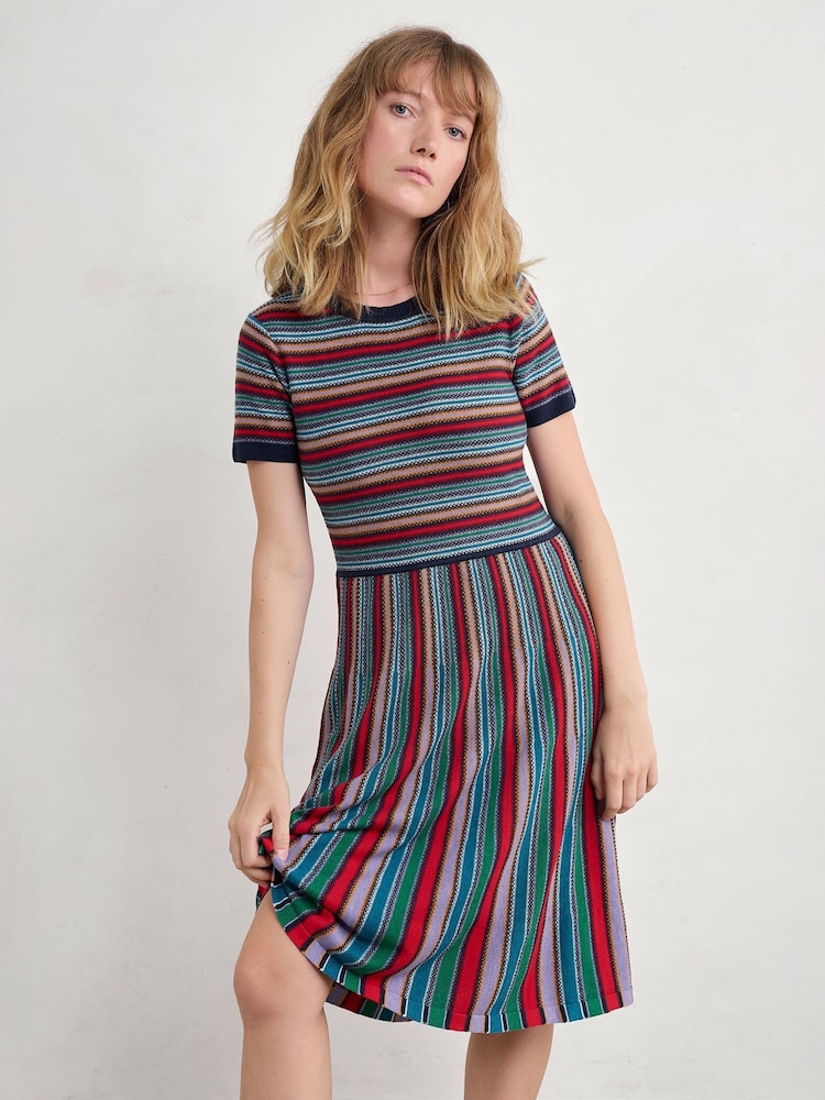 Seasalt Cornwall Multi Rock Bell 100% Cotton Knitted Dress - Image 1 of 5