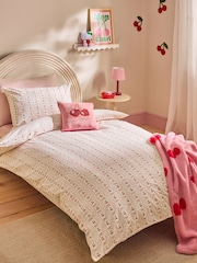 Pink Cherry Bow Duvet Cover and Pillowcase Set - Image 1 of 9
