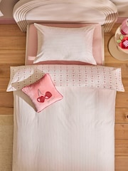 Pink Cherry Bow Duvet Cover and Pillowcase Set - Image 2 of 9