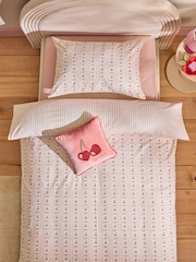 Pink Cherry Bow Duvet Cover and Pillowcase Set - Image 3 of 9