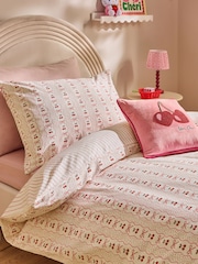 Pink Cherry Bow Duvet Cover and Pillowcase Set - Image 4 of 9