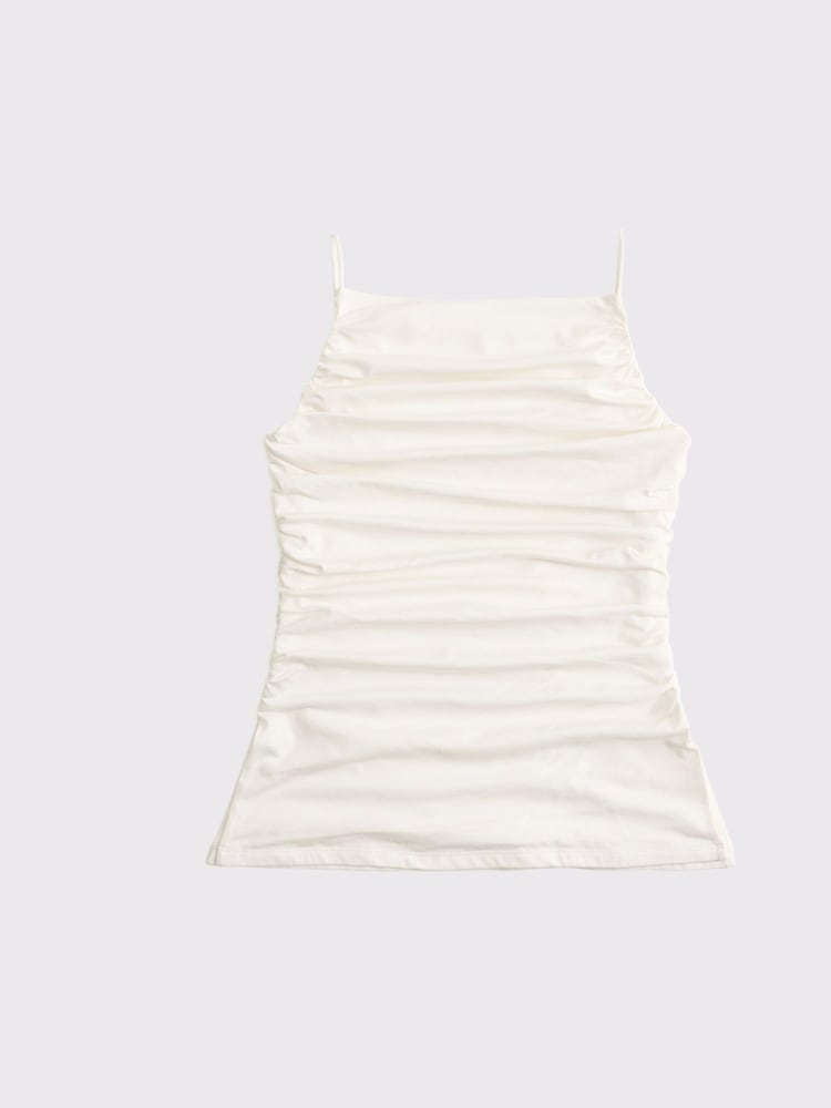 Abercrombie & Fitch Ruched Square Neck Apron Camitop - Imagem 1 de 1