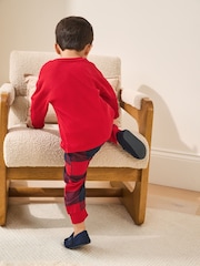 Red/Navy Check Fire Engine Single Woven Pyjamas (12mths-7yrs) - Image 2 of 7