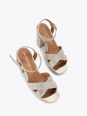 KG Kurt Geiger Gold Fleur Platform Sandals - Image 2 of 4