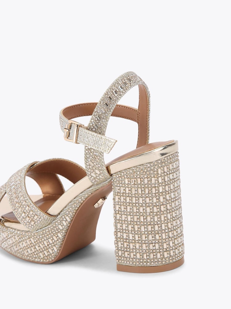 KG Kurt Geiger Gold Fleur Platform Sandals - Image 4 of 4