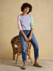 Joules Harbour Multi Hotchpotch Boat Neck 100% Cotton Long Sleeve Breton Top - Image 3 of 8