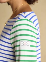 Joules Harbour Multi Hotchpotch Boat Neck 100% Cotton Long Sleeve Breton Top - Image 5 of 8