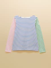 Joules Harbour Multi Hotchpotch Boat Neck 100% Cotton Long Sleeve Breton Top - Image 8 of 8