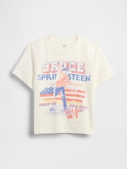 Gap White Bruce Springsteen Relaxed Graphic Band Tee - Image 4 of 4