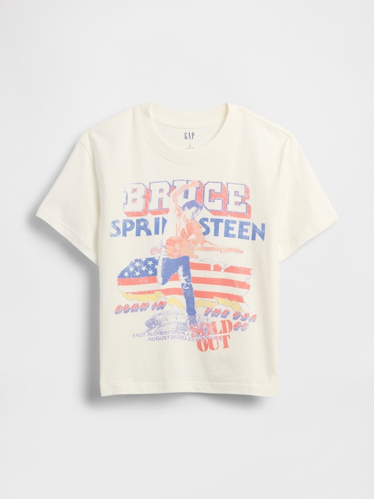 Gap White Bruce Springsteen Relaxed Graphic Band Tee - Image 4 of 4
