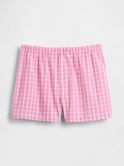 Gap Pink Check Short Poplin Short Pyjama Bottoms - Image 1 of 1