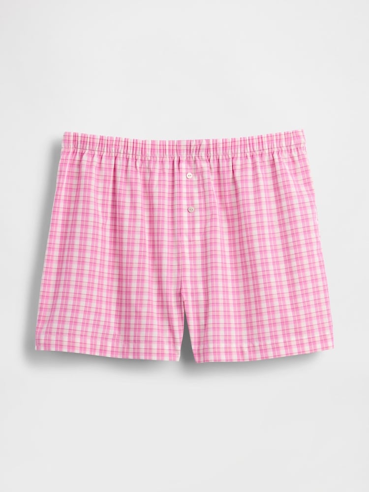 Gap Pink Check Short Poplin Short Pyjama Bottoms - Image 2 of 2 Gap Pink Check Short Poplin Short Pyjama Bottoms - Image 2 of 2